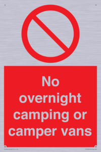 No overnight camping or camper vans